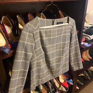 Chic and classic structured top - herringbone detail with bodice tick